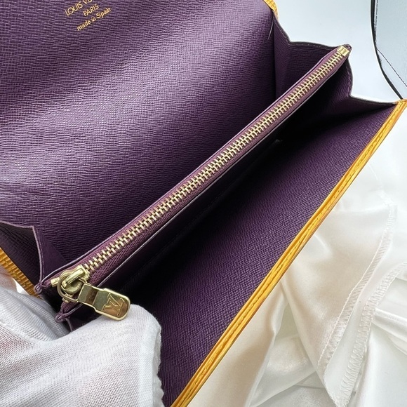 LOUIS VUITTON SARAH PORTE FEUILLE YELLOW OCHRE EPI LEATHER LONG WALLET - Picture 6 of 7